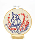 Kraken and Ship DIY Embroidery Kit