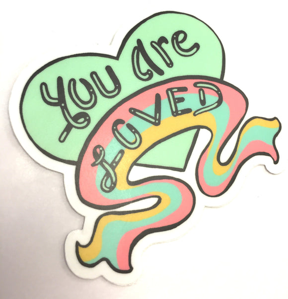 You Are Loved Sticker Aqua
