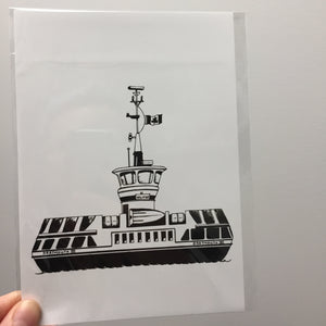 Dartmouth Ferry 5x7 Art Print - Black and White