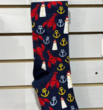Maritime Icons Socks - 2 Sizes (Navy)