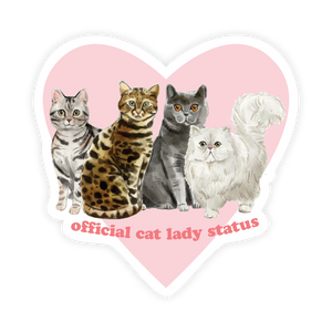 Official Cat Lady Status Sticker