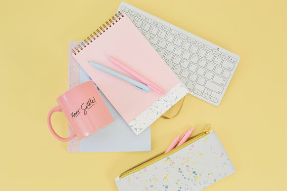 Pink Splatter Taskpad Notebook