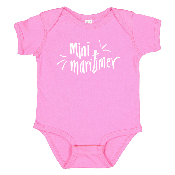 Mini Maritimer Pink Onesie 6m
