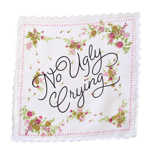 No Ugly Crying Handkerchief -Pink Floral