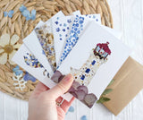 Nautical Pressed Flower Note Card Set