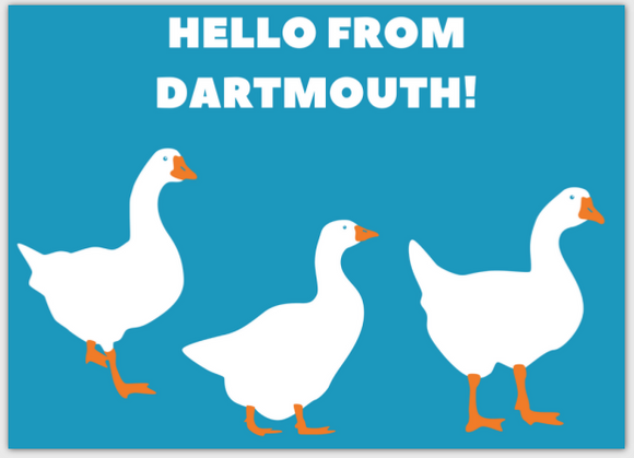 Hello From Dartmouth Goose Postcard 5x7
