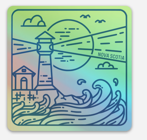 Lighthouse Holographic Square Sticker