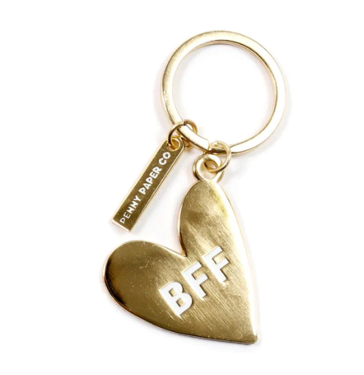 BFF Heart Enamel Keychain