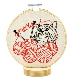 Knittin' Kitten DIY Embroidery Kit