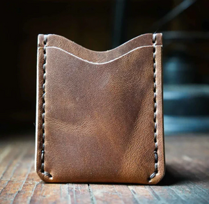 Leather Slim Wallet - Whiskey Brown