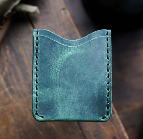 Leather Slim Wallet - Teal