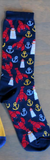 Maritime Icons Socks - 2 Sizes (Navy)