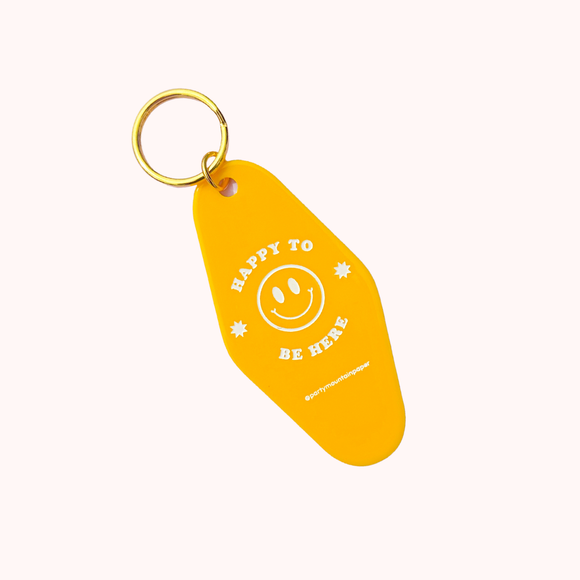 Happy To Be Here Motel Tag Keychain
