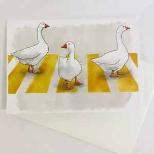 Geese In Crosswalk Greeting Card