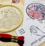 Knittin' Kitten DIY Embroidery Kit